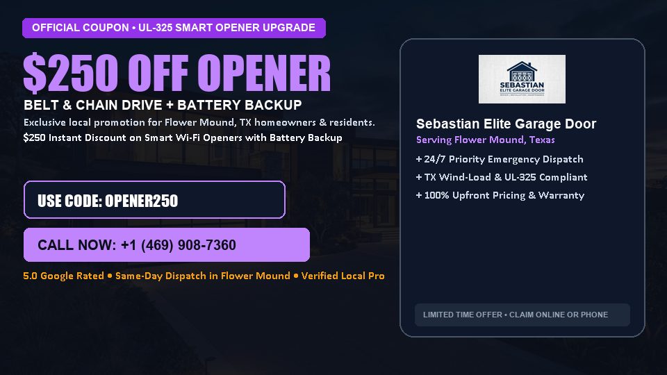 Sebastian Elite Garage Door $250 OFF Premium LiftMaster Opener Installation