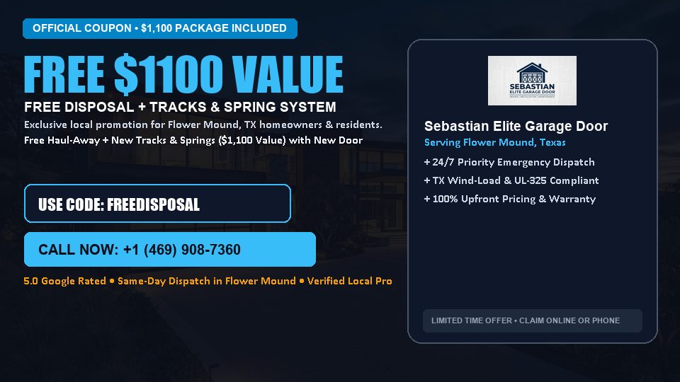 Sebastian Elite Garage Door FREE Haul-Away & Heavy-Duty Tracks with New Door